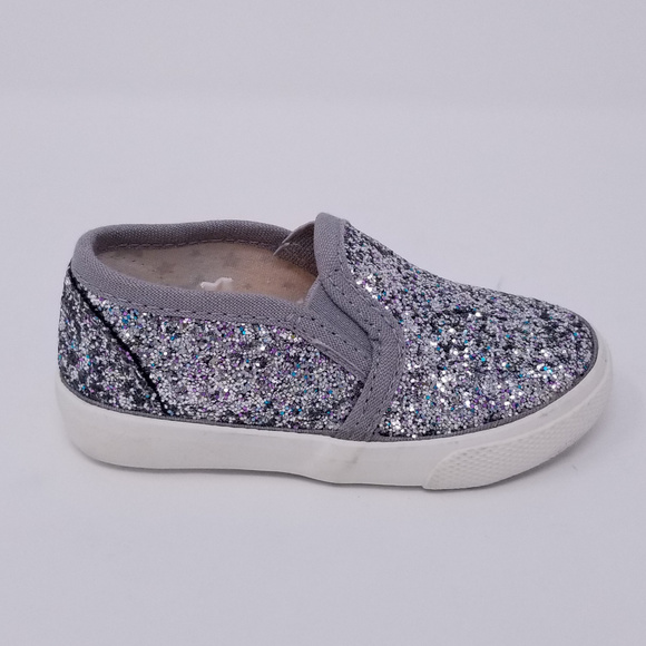 Cat & Jack Shoes Toddler Girls Madigan Slip On Glitter Sneakers